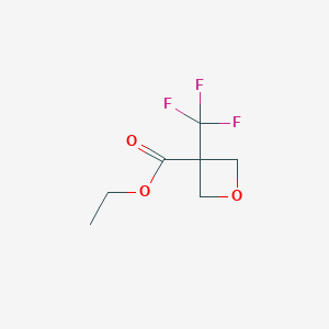 molecular formula C7H9F3O3 B12953112 Ethyl 3-(trifluoromethyl)oxetane-3-carboxylate 