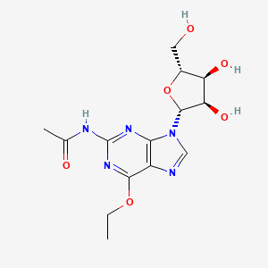 N-(9-((2R,3R,4S,5R)-3,4-Dihydroxy-5-(hydroxymethyl)tetrahydrofuran-2-yl)-6-ethoxy-9H-purin-2-yl)acetamide