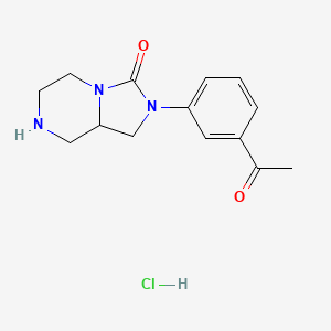 molecular formula C14H18ClN3O2 B12953194 2-(3-acetylphenyl)-1,5,6,7,8,8a-hexahydroimidazo[1,5-a]pyrazin-3-one;hydrochloride 