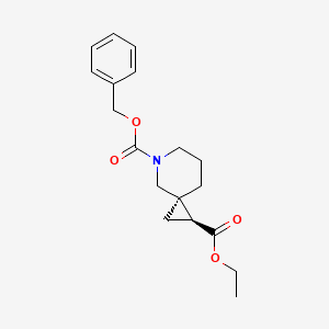 molecular formula C18H23NO4 B12953224 Rel-5-benzyl 1-ethyl (1S,3R)-5-azaspiro[2.5]octane-1,5-dicarboxylate 