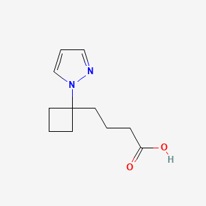 molecular formula C11H16N2O2 B12953343 4-(1-(1H-Pyrazol-1-yl)cyclobutyl)butanoic acid 