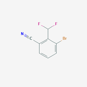 molecular formula C8H4BrF2N B12953347 3-Bromo-2-(difluoromethyl)benzonitrile 