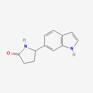 molecular formula C12H12N2O B12953348 5-(1H-Indol-6-yl)pyrrolidin-2-one 