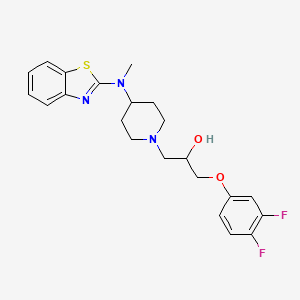 molecular formula C22H25F2N3O2S B12953355 1-(4-(Benzo[d]thiazol-2-yl(methyl)amino)piperidin-1-yl)-3-(3,4-difluorophenoxy)propan-2-ol 