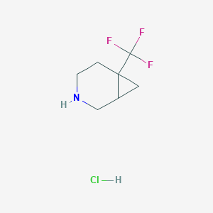 molecular formula C7H11ClF3N B12953366 6-(Trifluoromethyl)-3-azabicyclo[4.1.0]heptane hydrochloride 