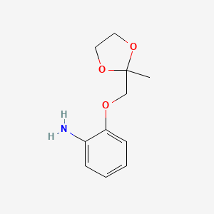 molecular formula C11H15NO3 B12953435 2-((2-Methyl-1,3-dioxolan-2-yl)methoxy)aniline CAS No. 70661-01-7