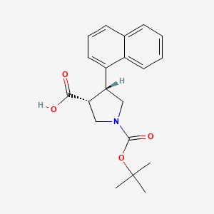 (3R,4R)-1-(tert-Butoxycarbonyl)-4-(naphthalen-1-yl)pyrrolidine-3-carboxylic acid