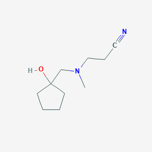 molecular formula C10H18N2O B12953508 3-(((1-Hydroxycyclopentyl)methyl)(methyl)amino)propanenitrile 