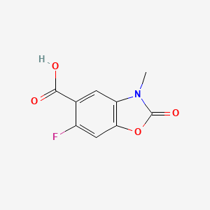 molecular formula C9H6FNO4 B12953541 6-Fluoro-3-methyl-2-oxo-2,3-dihydrobenzo[d]oxazole-5-carboxylic acid 