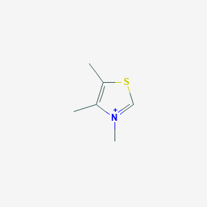 molecular formula C6H10NS+ B12953557 3,4,5-Trimethyl-1,3-thiazole CAS No. 40265-67-6