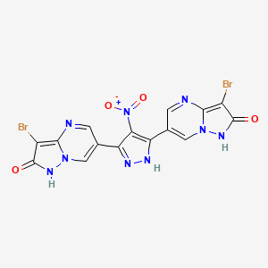 6,6'-(4-nitro-1H-pyrazole-3,5-diyl)bis(3-bromopyrazolo[1,5-a]pyrimidin-2(1H)-one)