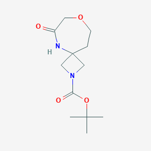 molecular formula C12H20N2O4 B12953585 tert-Butyl 6-oxo-8-oxa-2,5-diazaspiro[3.6]decane-2-carboxylate 