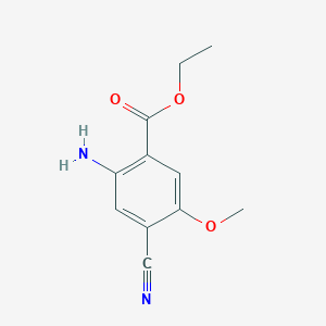 molecular formula C11H12N2O3 B12953590 Ethyl 2-amino-4-cyano-5-methoxybenzoate 