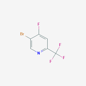 molecular formula C6H2BrF4N B12953624 5-Bromo-4-fluoro-2-(trifluoromethyl)pyridine 