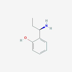 molecular formula C9H13NO B12953632 (R)-2-(1-Aminopropyl)phenol 