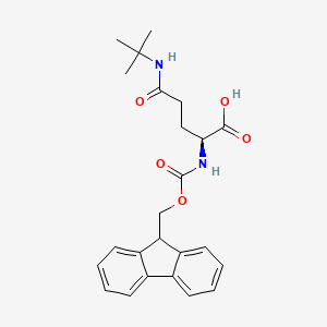 molecular formula C24H28N2O5 B12953682 (S)-2-((((9H-Fluoren-9-yl)methoxy)carbonyl)amino)-5-(tert-butylamino)-5-oxopentanoic acid 