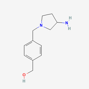 molecular formula C12H18N2O B12953689 (4-((3-Aminopyrrolidin-1-yl)methyl)phenyl)methanol 