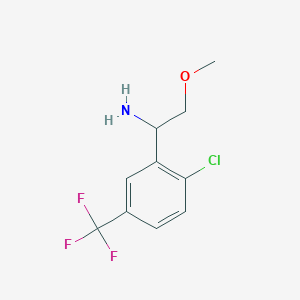 molecular formula C10H11ClF3NO B12953709 1-(2-Chloro-5-(trifluoromethyl)phenyl)-2-methoxyethanamine 