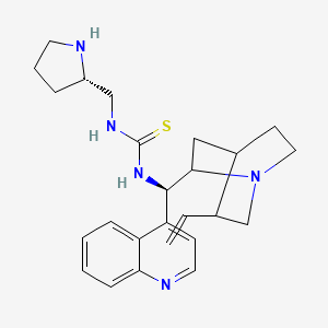 molecular formula C25H33N5S B12953734 1-((S)-Pyrrolidin-2-ylmethyl)-3-((1R)-quinolin-4-yl(5-vinylquinuclidin-2-yl)methyl)thiourea 