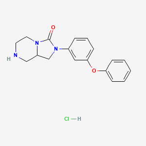 molecular formula C18H20ClN3O2 B12953759 2-(3-phenoxyphenyl)-1,5,6,7,8,8a-hexahydroimidazo[1,5-a]pyrazin-3-one;hydrochloride 