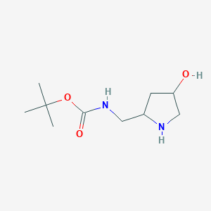 molecular formula C10H20N2O3 B12953826 tert-Butyl ((4-hydroxypyrrolidin-2-yl)methyl)carbamate 