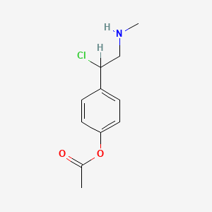 molecular formula C11H14ClNO2 B12953845 4-(1-Chloro-2-(methylamino)ethyl)phenyl acetate 