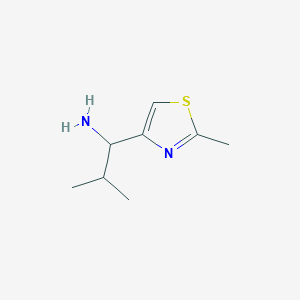 molecular formula C8H14N2S B12953876 2-Methyl-1-(2-methylthiazol-4-yl)propan-1-amine 