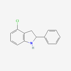 molecular formula C14H12ClN B12953892 4-Chloro-2-phenylindoline 