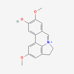 molecular formula C17H16NO3+ B12953905 10-Hydroxy-2,9-dimethoxy-4,5-dihydropyrrolo[3,2,1-de]phenanthridin-6-ium 