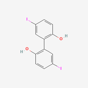 molecular formula C12H8I2O2 B12953921 5,5'-Diiodo-[1,1'-biphenyl]-2,2'-diol 