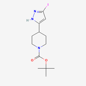 molecular formula C13H20IN3O2 B12953940 tert-Butyl 4-(5-iodo-1H-pyrazol-3-yl)piperidine-1-carboxylate 