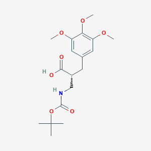 molecular formula C18H27NO7 B12953952 (R)-3-((tert-Butoxycarbonyl)amino)-2-(3,4,5-trimethoxybenzyl)propanoic acid 