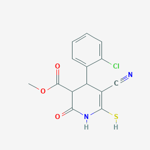 molecular formula C14H11ClN2O3S B12953995 Methyl 4-(2-chlorophenyl)-5-cyano-6-mercapto-2-oxo-1,2,3,4-tetrahydropyridine-3-carboxylate 