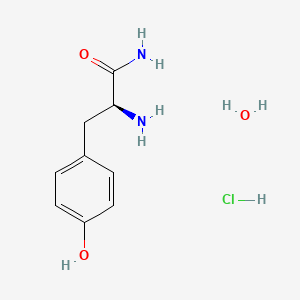 molecular formula C9H15ClN2O3 B12954003 (S)-2-Amino-3-(4-hydroxyphenyl)propanamide hydrochloride hydrate 