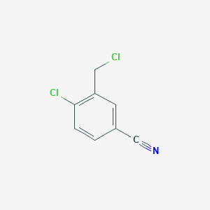 molecular formula C8H5Cl2N B12954044 4-Chloro-3-(chloromethyl)benzonitrile 