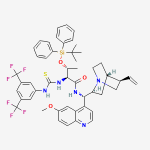 (2S,3R)-2-(3-(3,5-Bis(trifluoromethyl)phenyl)thioureido)-3-((tert-butyldiphenylsilyl)oxy)-N-((S)-(6-methoxyquinolin-4-yl)((1S,2S,4S,5R)-5-vinylquinuclidin-2-yl)methyl)butanamide