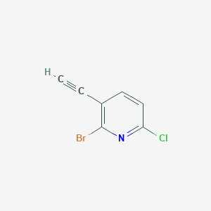 molecular formula C7H3BrClN B12954090 2-Bromo-6-chloro-3-ethynylpyridine 