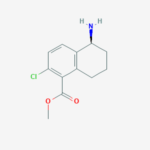 molecular formula C12H14ClNO2 B12954120 Methyl (s)-5-amino-2-chloro-5,6,7,8-tetrahydronaphthalene-1-carboxylate hydrochloride 