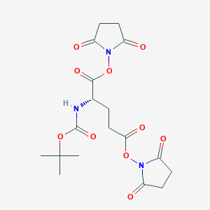 molecular formula C18H23N3O10 B12954123 (S)-Bis(2,5-dioxopyrrolidin-1-yl) 2-((tert-butoxycarbonyl)amino)pentanedioate 