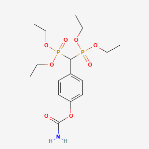 molecular formula C16H27NO8P2 B12954148 [4-[Bis(diethoxyphosphoryl)methyl]phenyl] carbamate 