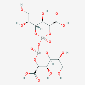 molecular formula C12H20O17Sb2 B12954188 Stibogluconate acid 