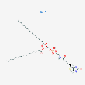 molecular formula C47H88N3NaO10PS+ B12954202 sodium;[(2R)-3-[2-[5-[(3aS,4S,6aR)-2-oxo-1,3,3a,4,6,6a-hexahydrothieno[3,4-d]imidazol-4-yl]pentanoylamino]ethoxy-hydroxyphosphoryl]oxy-2-hexadecanoyloxypropyl] hexadecanoate 