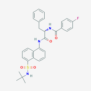 (S)-N-(1-((5-(N-(tert-Butyl)sulfamoyl)naphthalen-1-yl)amino)-1-oxo-3-phenylpropan-2-yl)-4-fluorobenzamide