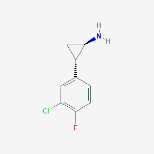 molecular formula C9H9ClFN B12954332 (1R,2S)-2-(3-Chloro-4-fluorophenyl)cyclopropan-1-amine 