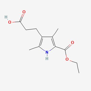 molecular formula C12H17NO4 B1295435 4-(2-Carboxy-ethyl)-3,5-dimethyl-1H-pyrrole-2-carboxylic acid ethyl ester CAS No. 37789-64-3