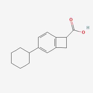 molecular formula C15H18O2 B12954381 3-Cyclohexylbicyclo[4.2.0]octa-1,3,5-triene-7-carboxylic acid 