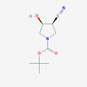 molecular formula C10H16N2O3 B12954448 (3R,4R)-Tert-butyl 3-cyano-4-hydroxypyrrolidine-1-carboxylate 