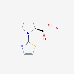 molecular formula C8H9KN2O2S B12954450 Potassium thiazol-2-yl-L-prolinate 