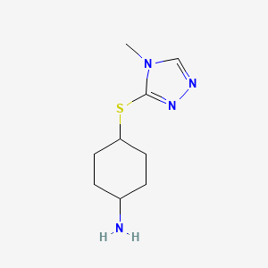 molecular formula C9H16N4S B12954461 4-((4-Methyl-4H-1,2,4-triazol-3-yl)thio)cyclohexan-1-amine 