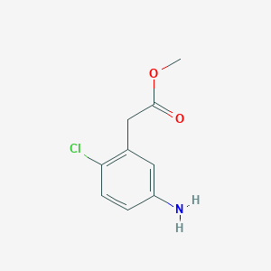 molecular formula C9H10ClNO2 B12954472 Methyl 5-amino-2-chlorophenylacetate 